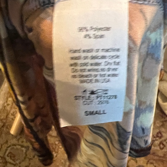 Be Stage Vibrant Long Sleeve Top with Orange and Purple Pattern - Picture 3 of 5